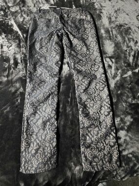 Xhilaration Black And Tan Lace Feel - Straight Leg Pants